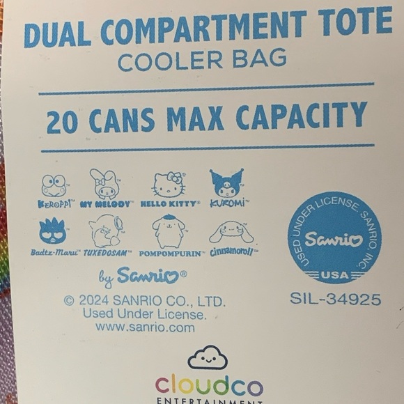 Care Bears Hello Kitty Friends Insulated Tote Diaper Bag New - Picture 6 of 9